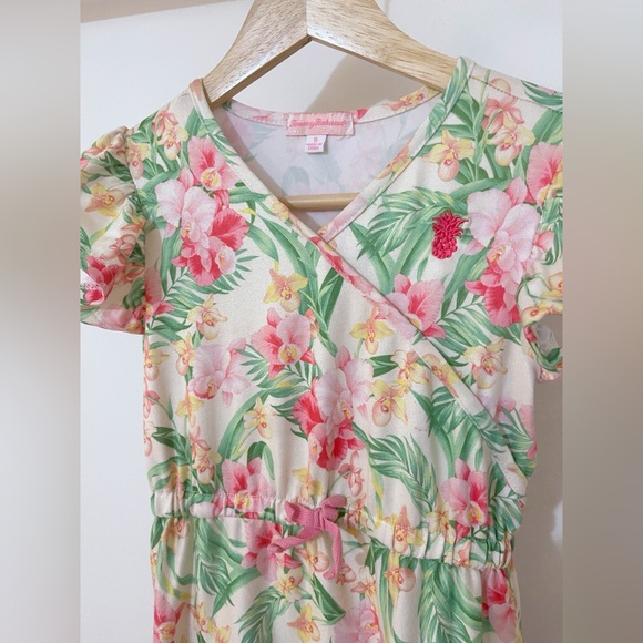 Tommy Bahama Girls Tropical Floral Dress | Ruffle Hem | Cruise & Summer Ready - Picture 3 of 5